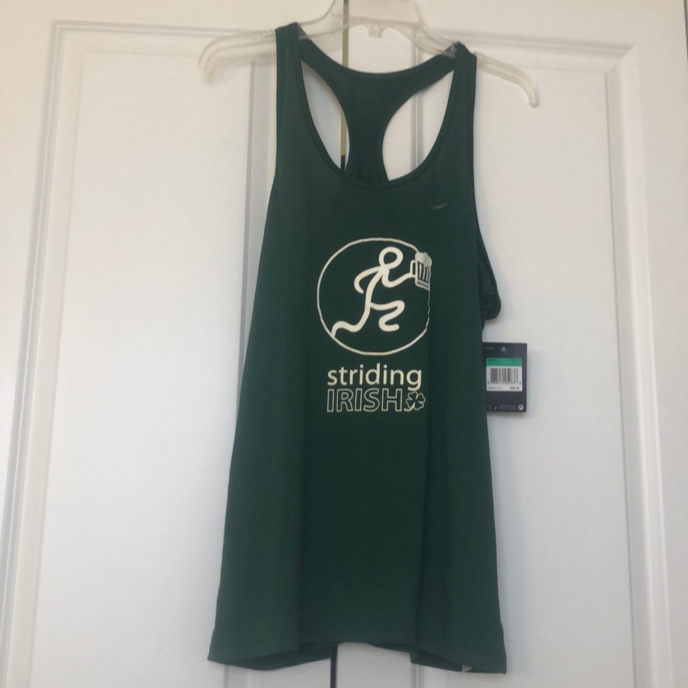 Nike striding Irish tank in olive green, size XL